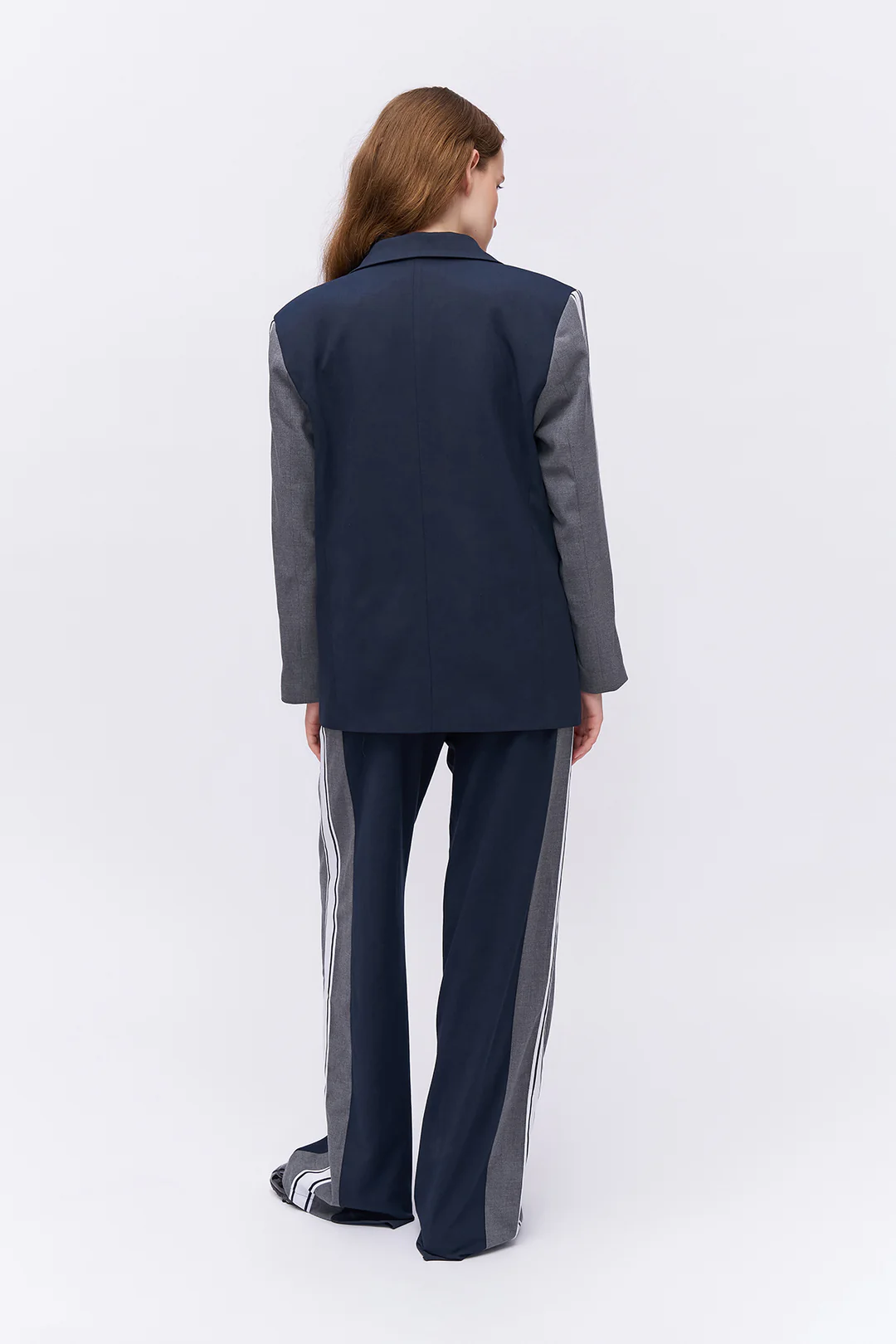 Match Detaylı Kruvaze Yaka Blazer Ceket Lacivert - Görsel 6
